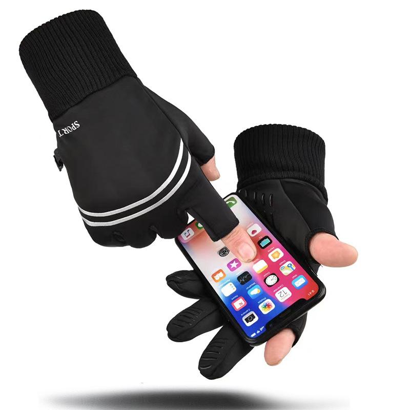 Gants de ski à écran tactile automne et hiver polaire conduite chauds antidérapants imperméables réfléchissants sports de cyclisme de plein air