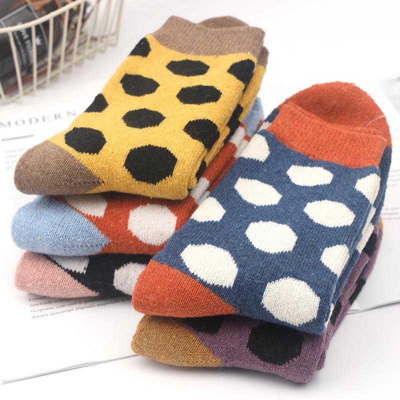 5 Pairs Winter Men's Socks Thicken Sheep's Wool Socks Warm Women Retro Style Colorful Fashion Man Socks for Snow Boots