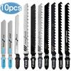 10Pcs T-Shaft Electric Jigsaw Blades HCS Assorted Jig Saw Blades For Wood Plastic Metal Cutting T119B T111C T218A T118A T118B