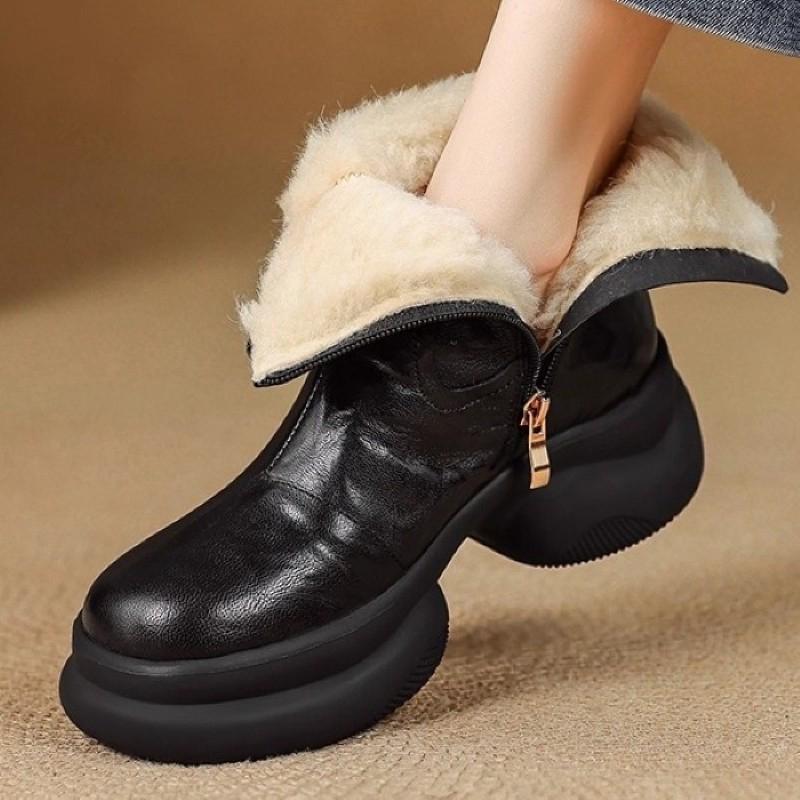 Ankle Boots for Women Flats Fashion Casual Cotton Shoes  Winter  Warm Snow Boots Comfort Designer Retro Mujer De Botas