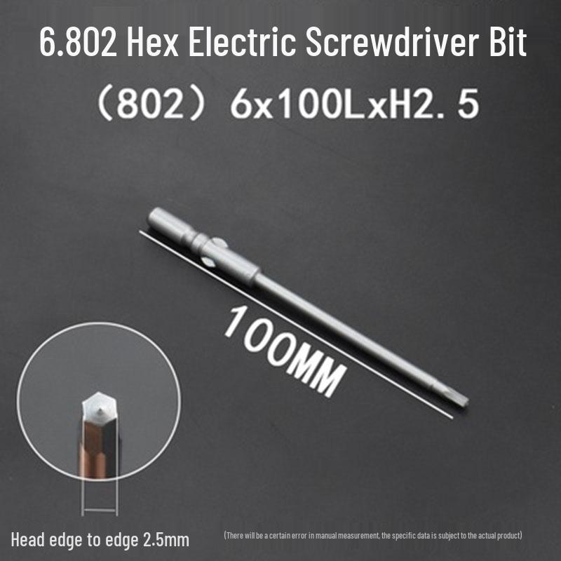 Extended Hexagonal S2 Steel Electric Screwdriver Bit with 5mm/6mm Shank