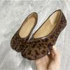 Leopard Print Split-toed Shoes Women's New Casual One-pedal Soft-soled Shallow-mouth Shoes Flat-soled Single Shoes