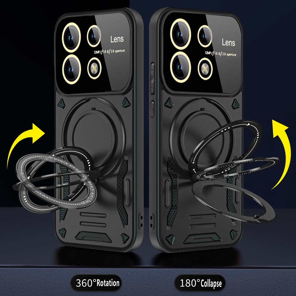 Shockproof Armor Case for Redmi Note 13 12 11 10 9 Pro Plus 12s 11s 9s 13C Magnetic Ring Stand Camera Protector Phone Cover