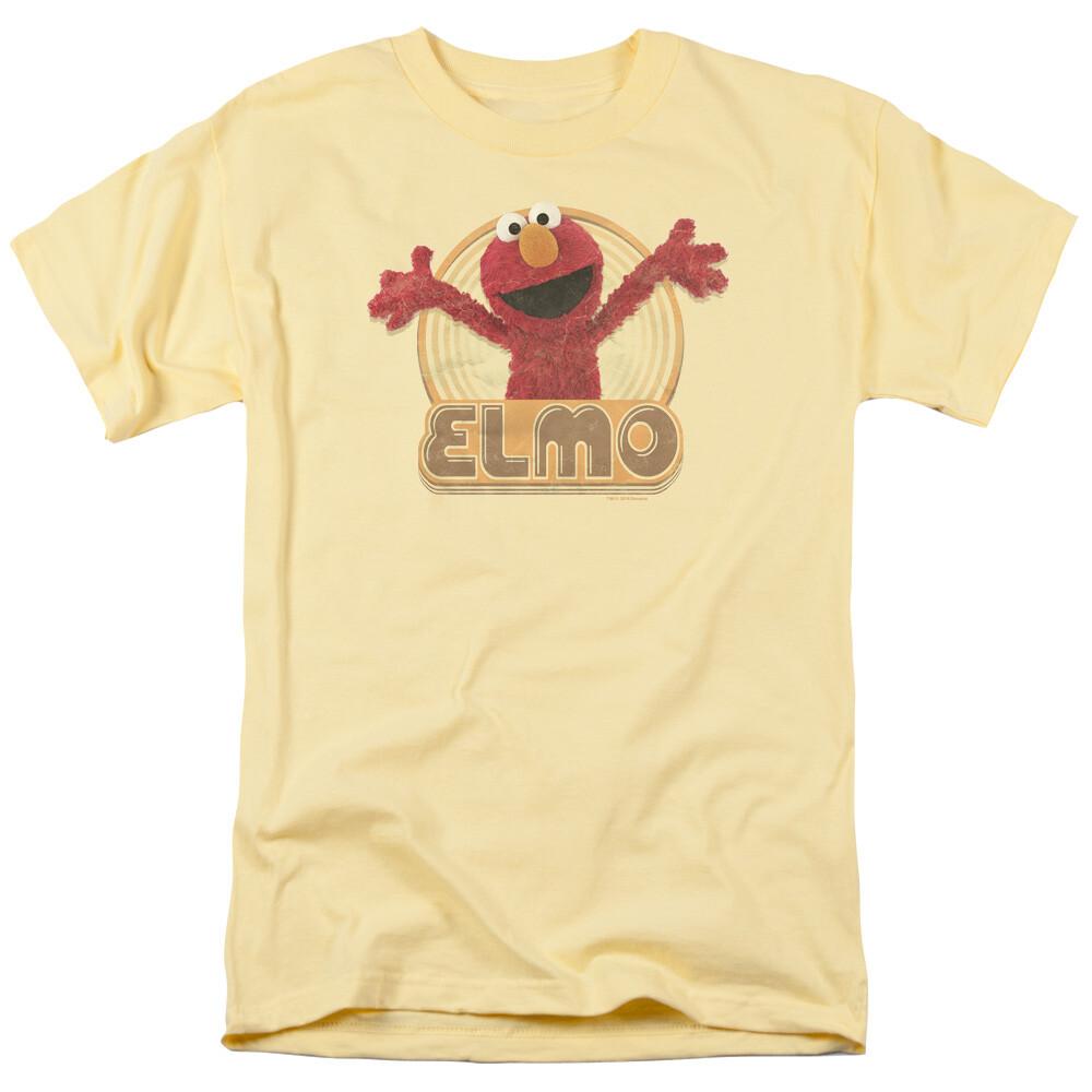 Sesame Street Elmo Iron On T Shirt Mens Licensed Classic TV Show Banana XL