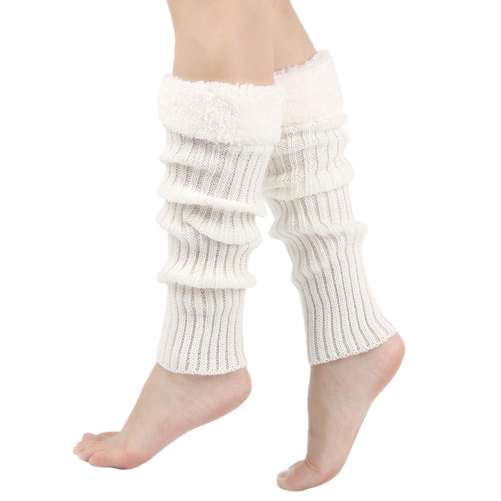 Christmas Knitted Leg Cover Candy Color Leg Warmer Stacked Christmas Leg Sleeve Thickened Foot Cover Strap Leg Socks Girls
