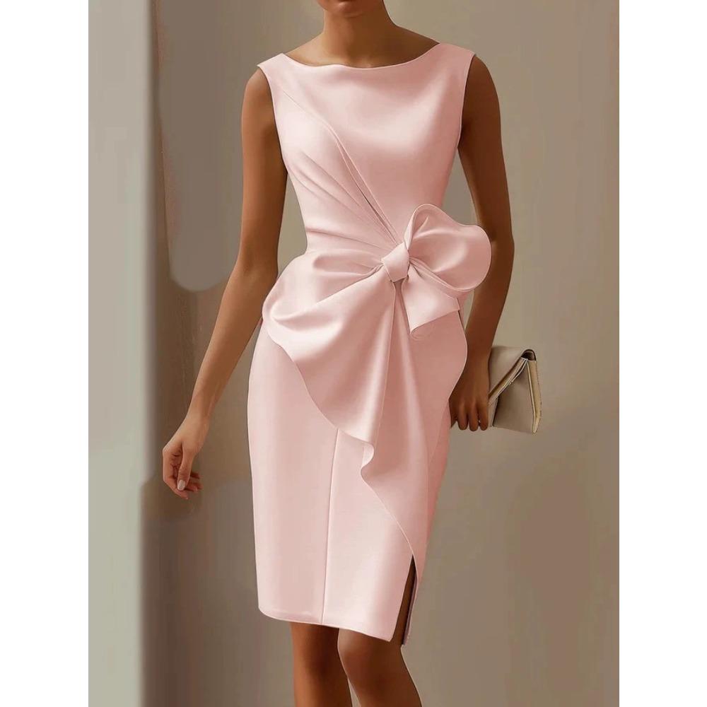 Women'S Bow Decorative Dress Dress Short Skirt Vest Skirt