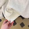 Men's White-Grey Thick Cotton Hooded Sweatshirt - Loose Fit, Versatile for Spring, Autumn, Winter - Couple's Jacket Top