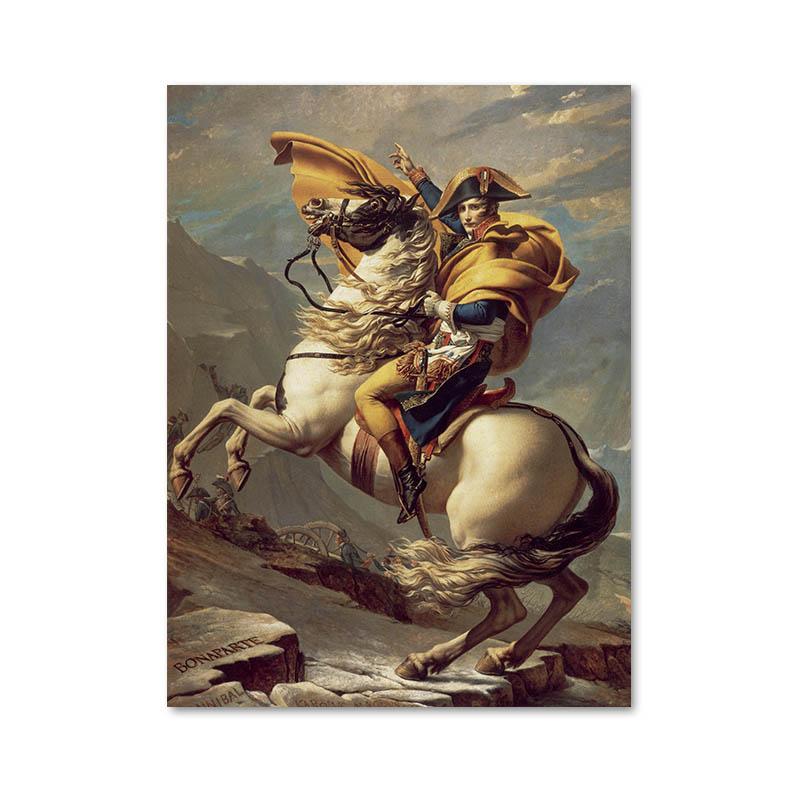 Famous Painting Napoleon Crossed The Alps Canvas Poster and Prints Wall Art Pictures for Living Room Home Decoration