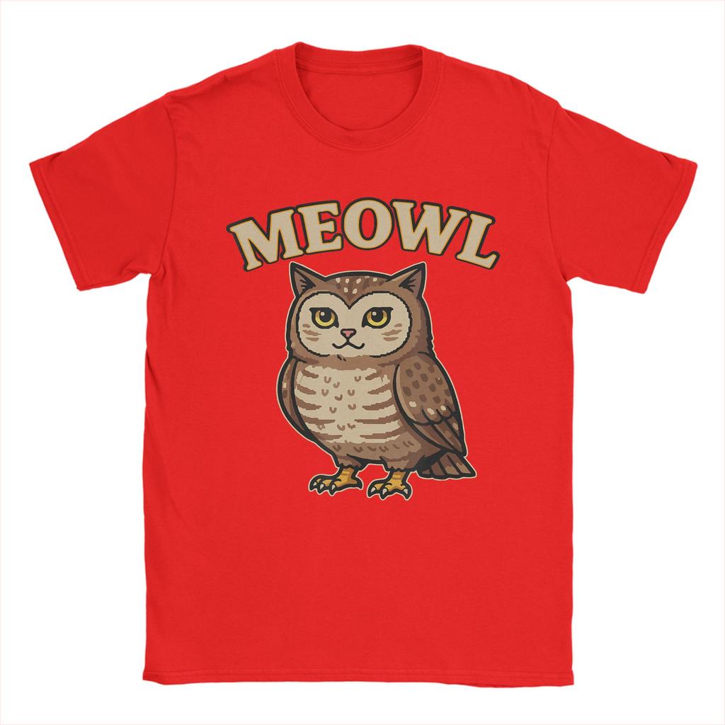 Meowl Funny Meow Cat Owl Brainrot Meme Unisex T Shirts Funny Tee Shirt Short Sleeve Crewneck TShirt 100 Cotton Gift Idea Clothes
