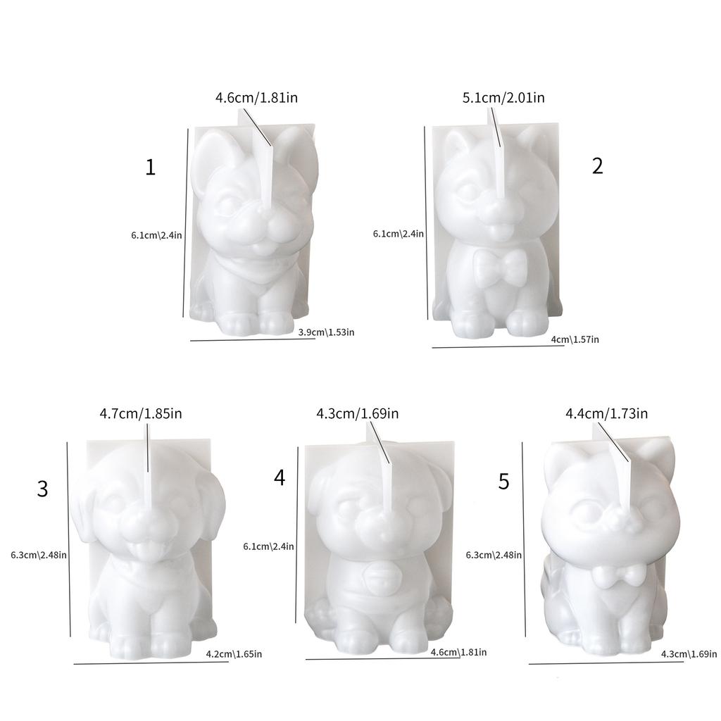 Łatwe do Czyszczenia Silikonowe Formy na Świece Formy na Mydło Kształt Psa Formy do Projektów z Żywicy Tekstura Silikonowa do Robienia Ozdób