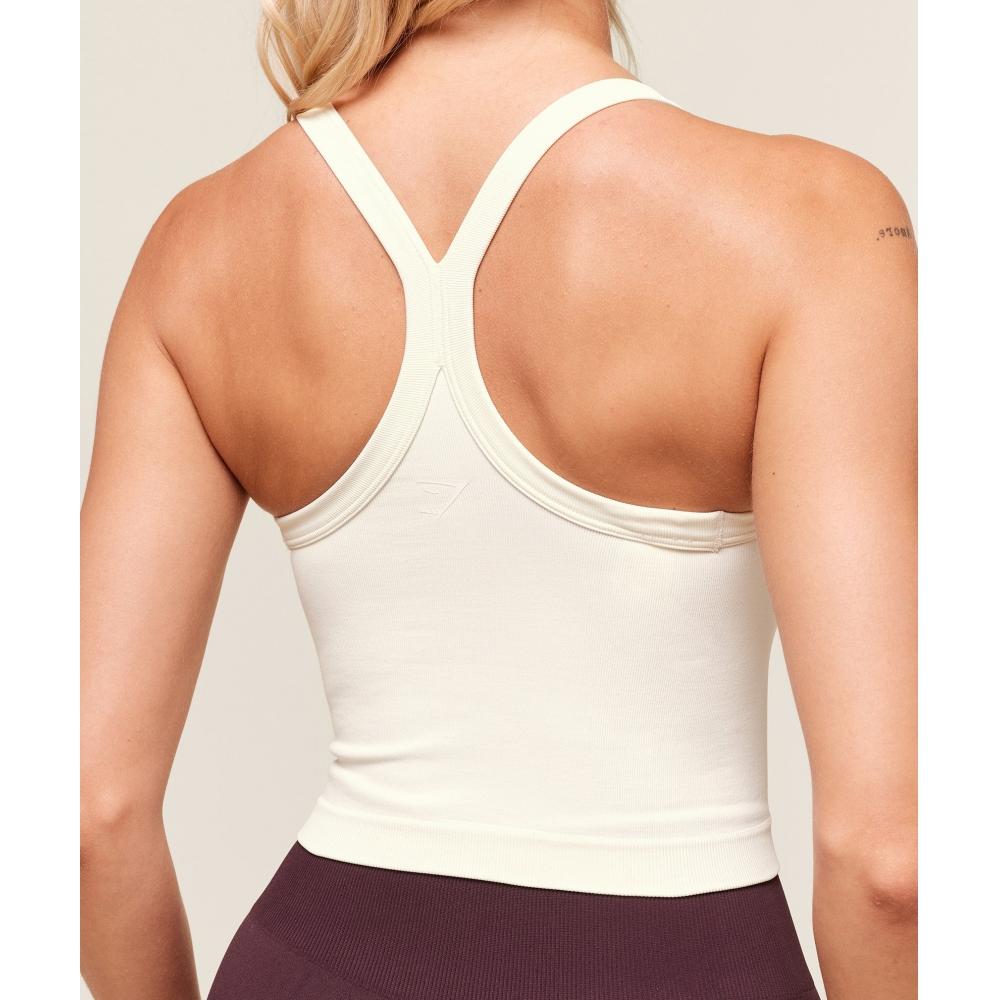 Gymshark Everyday Seamless Ribbed Midi Top Soft White B4c3l Wcmy