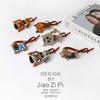Charming Brown Cat Twist Claw Hair Clip - Creative Updo Hairpin Accessory