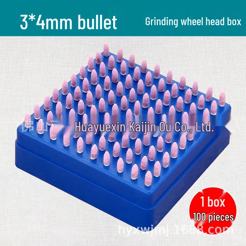 FY Red Corundum Grinding Head 3mm for Metal Mold with Chrome Steel & Ceramic Wheel.
