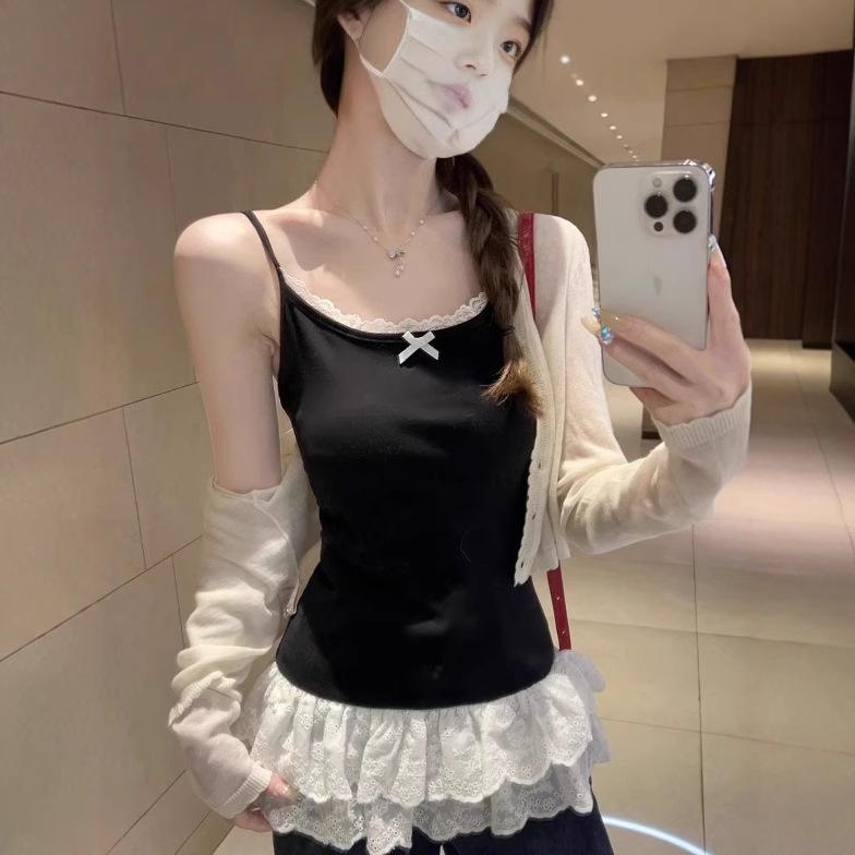 Bílé krajkové tílko pro ženy - Jarní/letní vrstva