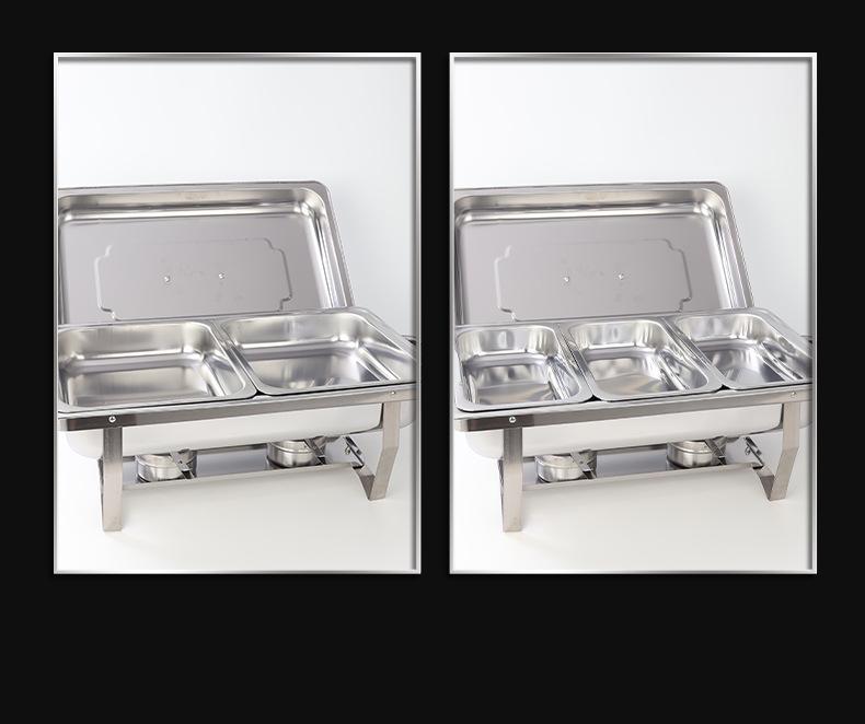 Gold Stainless Steel Square Buffet Warming Stove for Restaurants
