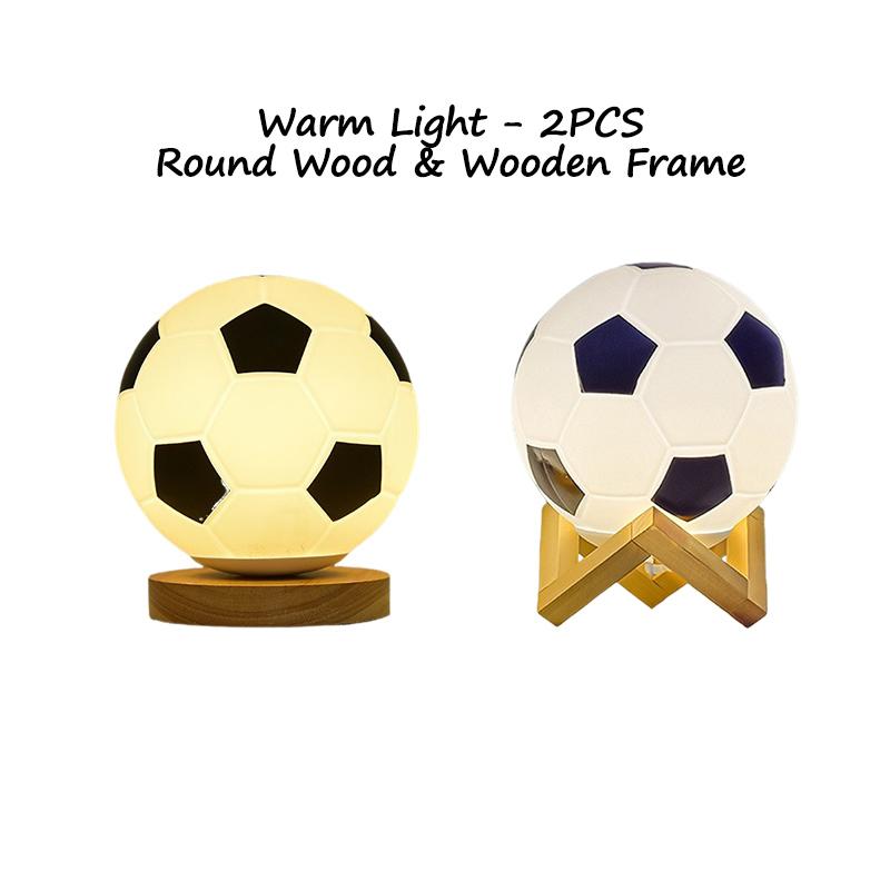 

Светодиодный футбольный ночник из цельного дерева, стекла, небольшой настольный светильник с дистанционным управлением, затемняющий прикроватный светильник для спальни, украшение для кабинета, ночник