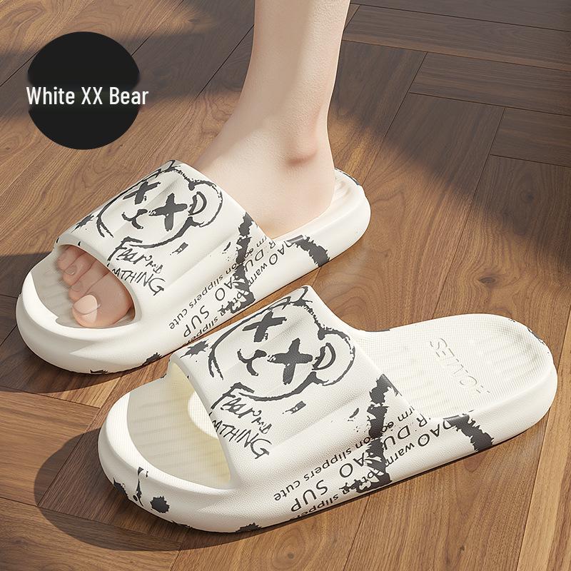 Printed Non-Slip EVA Slides: Men's & Women's Soft Sole Summer Slippers for Home & Outdoor Use