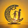 Wooden Moon Star Lights Eid Mubarak Gurbang Muslim Decoration for Home Eid Al Adha Lights