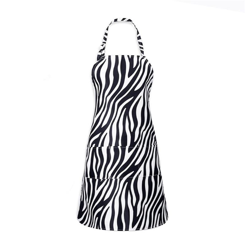 Fashion Animal Print Apron Stain Resistance Adjustable Neck Design Multiuse Accessory For Cooking Beauty Nail Salon