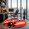 Custom Name Mission Impossible Printed Round Rug Carpet Chair Rug Area Rug Entryway Doormats,for Office Chair Living Room Bedroom Kitchen Room.