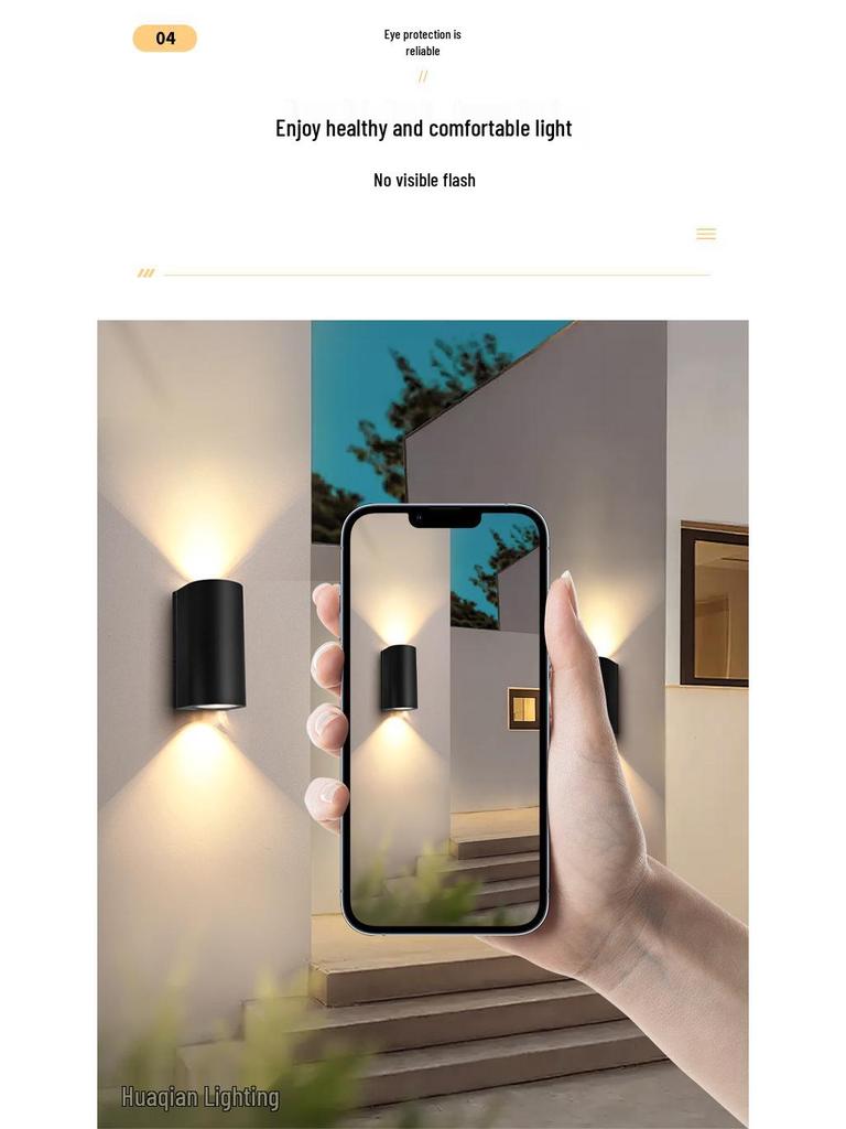Dual-Head Waterproof Outdoor Wall Light for Porches, Courtyards, Balconies, and Stairways