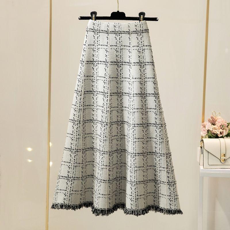Skirt for Women Casual Versatile Elastic High Waist Long Loose Plus Size Layer Thickened Stretchy Slim Skirt