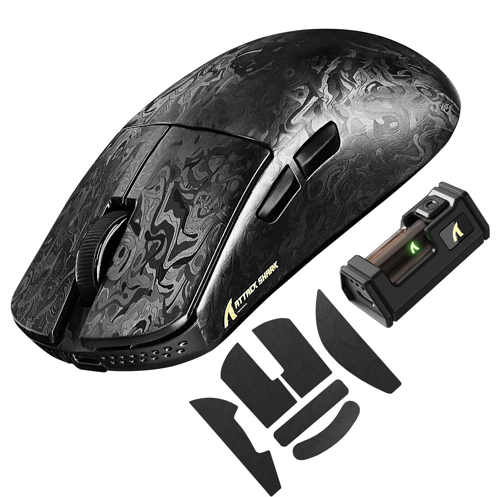 

ATTACK SHARK R11 Ultra Black Feather Wireless Gaming Carbon Nordic52840 Haraphase 3950 42000 Bluetooth and Up to 200 Hours of Battery Optical 70