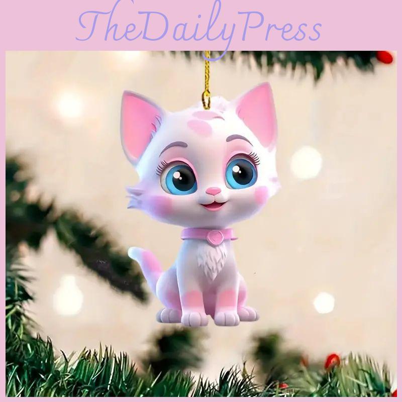 Adorable Pink Acrylic Cartoon Style Car Hanging Decoration For Trendy Vehicle Decor