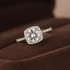 Pierścionek zaręczynowy z moissanitem 1CT, kolor D, dla kobiet, srebro 925, pozłacany, pierścionki solitaire