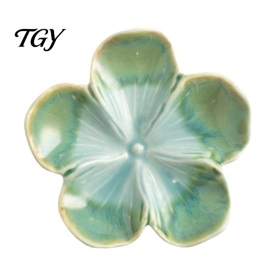 Durable Restaurant Dipping Sauce Plates Cherry Blossom Dish, Ceramic Sushi Soy Bowl, Small Compact Kitchen Side Dishes Decorative Seasoning Appetizer