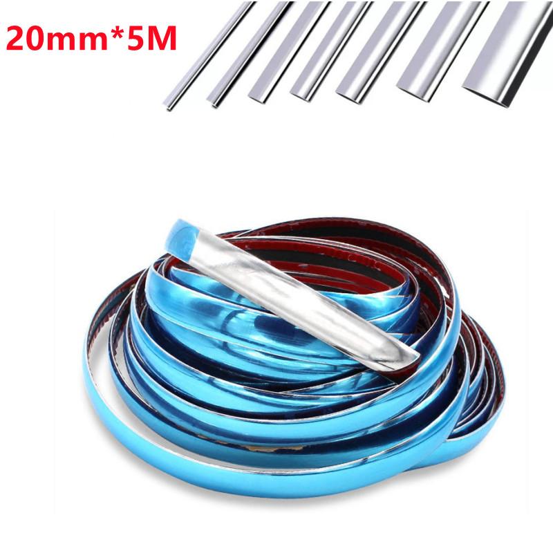 Car Chrome Strip Chrome Car Decoration Flexible Chrome Strip Universal Auto Self Adhesive Side Door Bright Strip Tape Stickers
