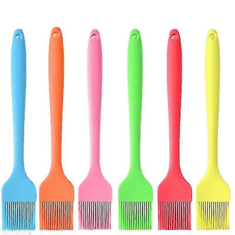 Silicone Basting Pastry Brush: Set Of 6 Heat Resistant Basting Brushes For Baking, Grilling, Cooking And Spreading Oil, Butter, Bbq Sauce, Or Marinade