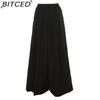 BITCED Spring/Summer Women's Solid-Color Streetwear High-Waisted Relaxed-Fit Wide-Leg Pants