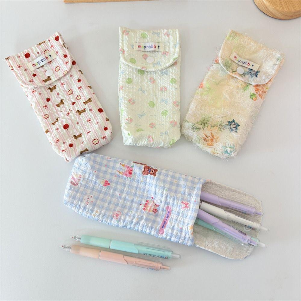 Large Capacity Glasses Bag Cute Bow/Floral Pencil Bag Simple Sunglasses Storage Bag