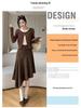 Elegant Suede Midi Skirt with Irregular Slit - Women's Autumn/Winter Fashion