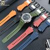 for Casio GST-B400 Series Rubber Waterproof Sports Strap Steel Heart Upgraded Steel Ring Pattern Buckle Strap