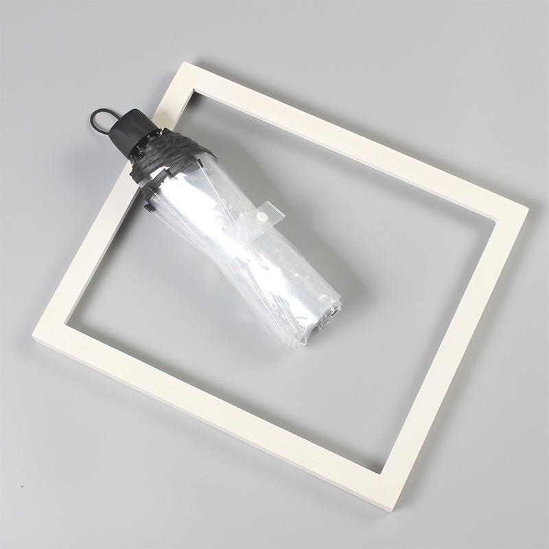 Japanese-Style Transparent Automatic Foldable Umbrella - Large, White, and Perfect for Influencer Photos