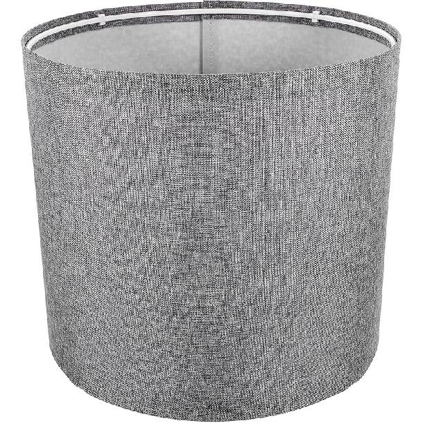 DOITOOL Home Decor Lamp Shade for Table Lamps, Drum Lamp Shade, Replacement Small Natural Linen Lampshades Spider Fitter (Grey) Small White Desk