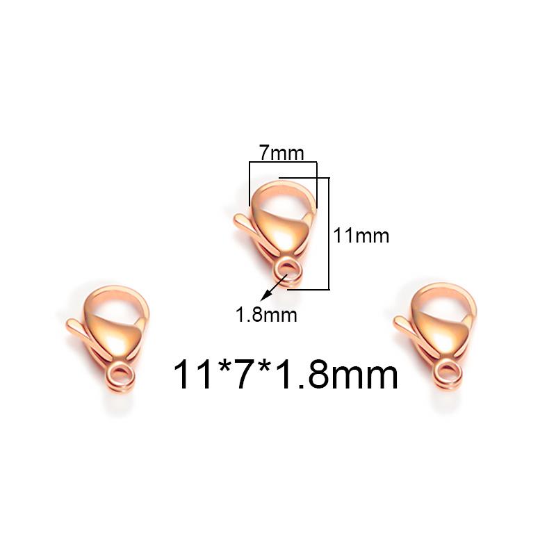 Semitree 25Pcs Stainless Steel Gold Black Lobster Clasps Jewelry Findings DIY Necklace Bracelet Making Accessories 9/10/12/15MM