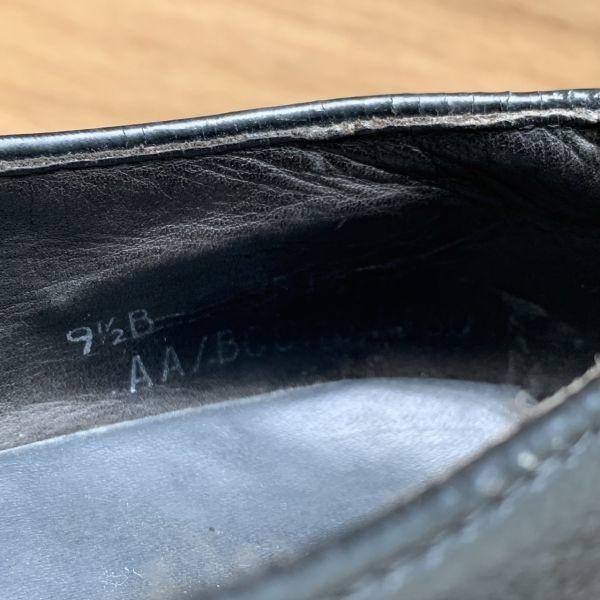 70s Vintage/ANSI Z41.1-1972/75/JAMA RICO/Leather Steel Toe U-Tip/9.5B/26.5/Black/Dress Shoes/V-Front(USED)