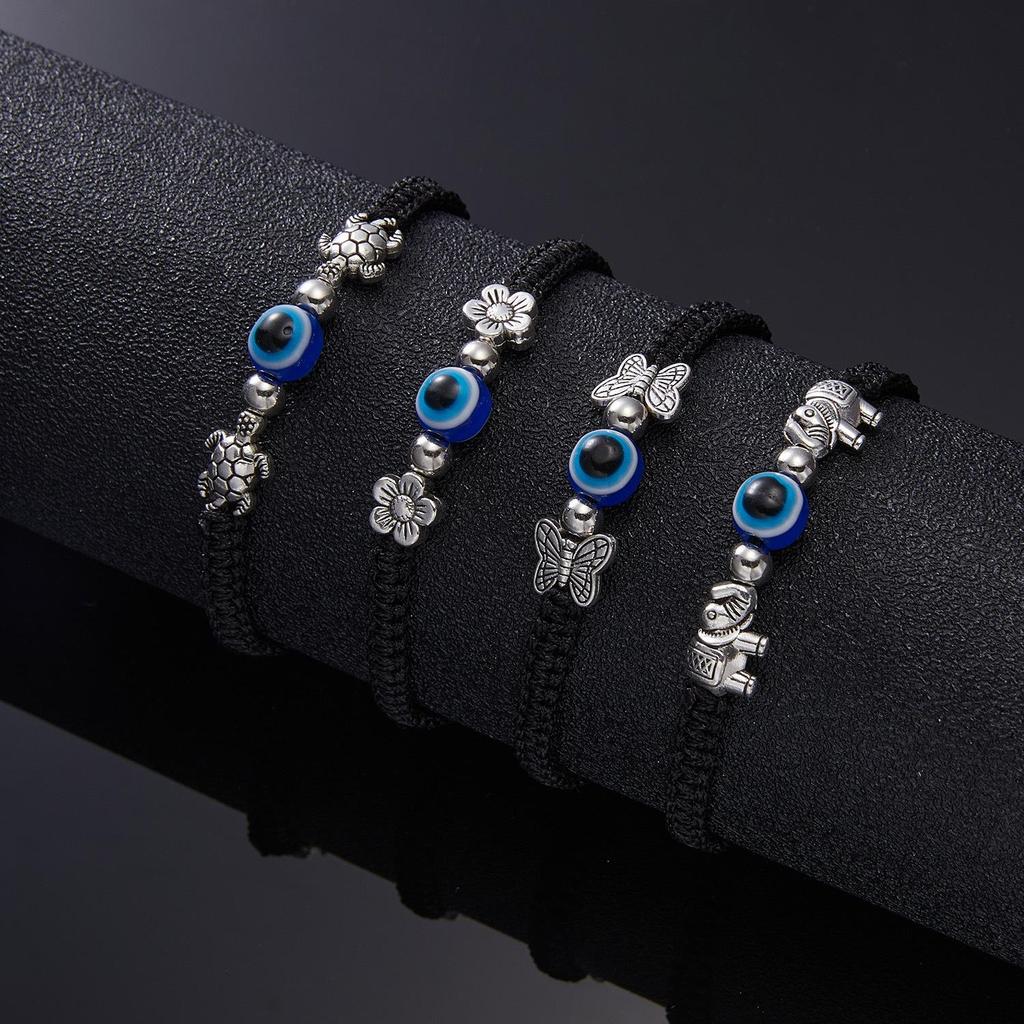 Braccialetto Intrecciato Occhio Malvagio Regolabile Occhi Blu