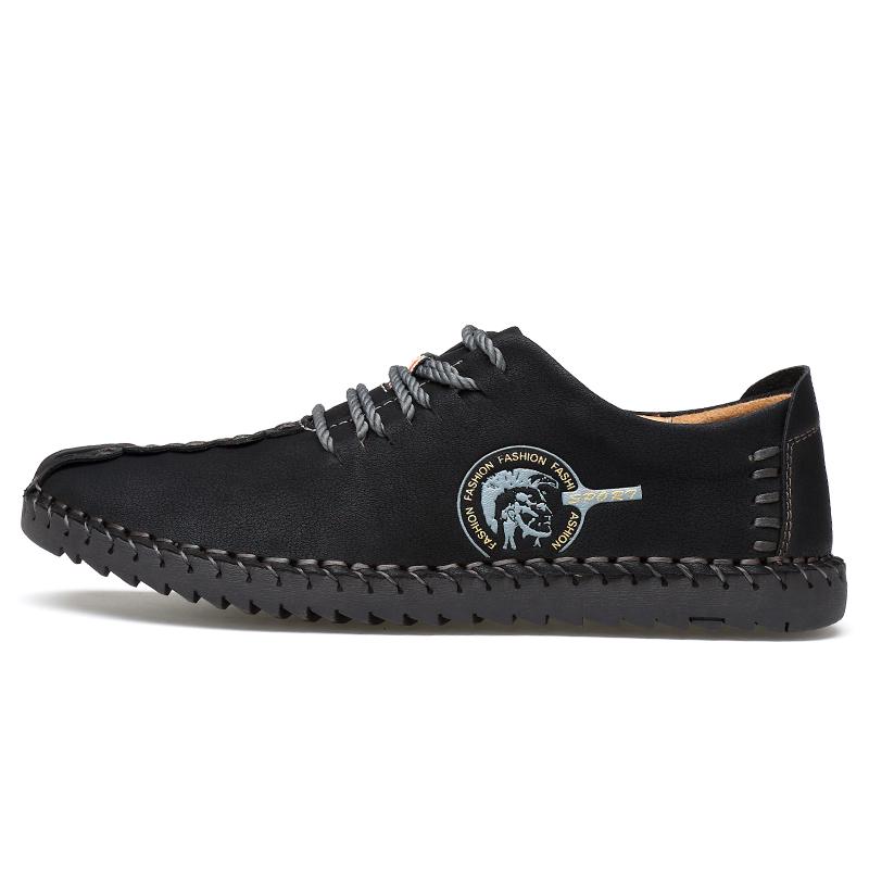 Herren PU Große Größe 38-47 Handgemachte Freizeitschuhe Modische Mokassins mit weicher Sohle