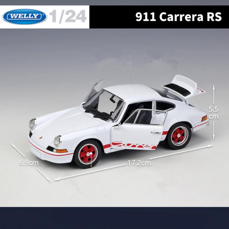 Welly 1/24 Porsche 911 Carrera RS Alaşım Spor Araba Modeli Döküm Metal Oyuncak Yarış Araçları Araba Modeli Simülasyon Çocuk Hediye