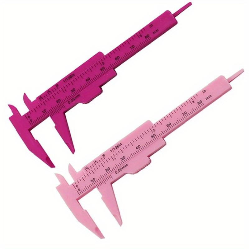 10pcs 0-80mm Rose Pink Double Scale Sliding Gauge Permanent Makeup Tool Tattoo Eyebrow Line Lip Ruler For Tattoo Measuring
