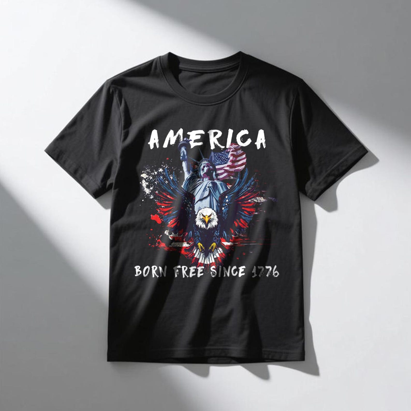 Patriotic 4th of July T-Shirt, Independence Day 2026 Tee, USA Flag Graphic Shirt, American Pride Unisex Tee 4XL