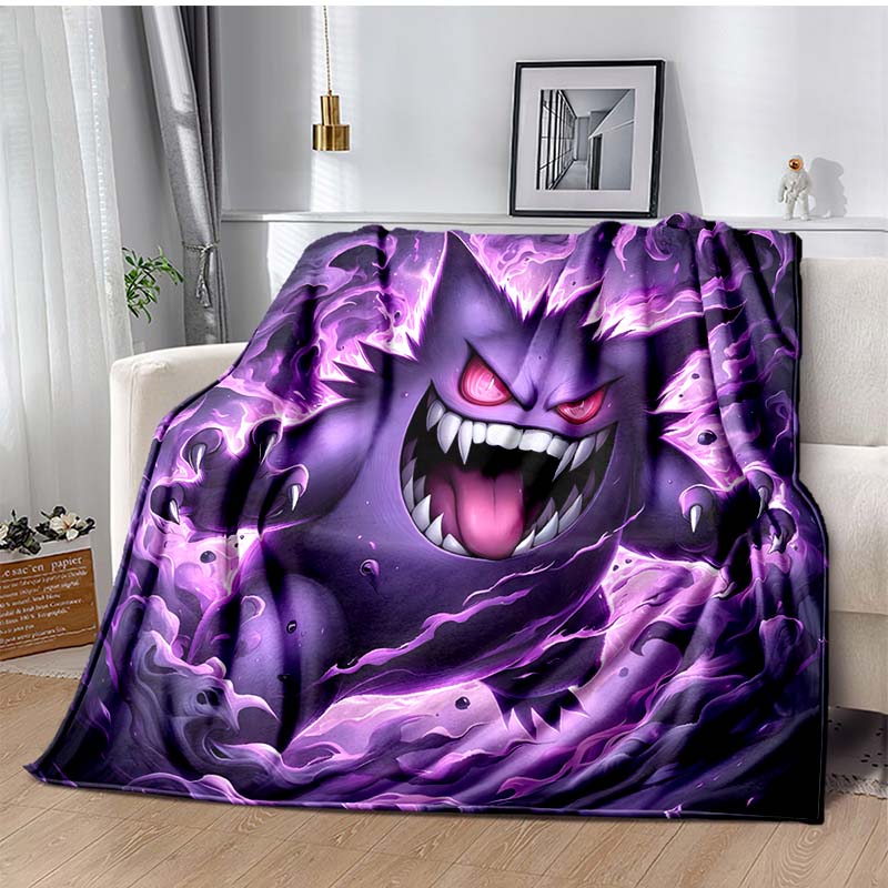 P-Pokemon G-Gengar Print Blanket Warm Soft and Comfortable Home Travel Blanket Sofa Bedding Camping RV Blanket Luxury Gift