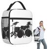 Drum Kit Insulated Lunch Bag for Women Children Portable Food Boxes Thermal Lunch Box Tote