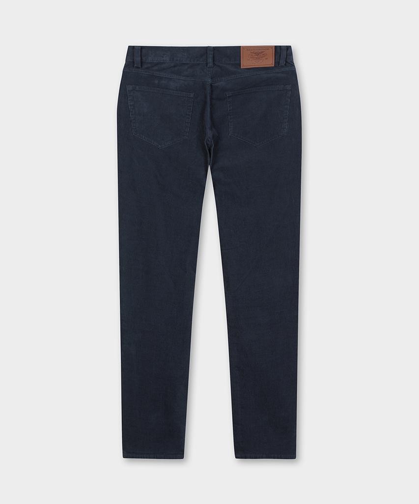 BROOKS BROTHERS Slim Fit 15W Corduroy 5-Pocket Pants (Navy) (Bbpcmm4531Qew)