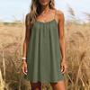 Summer Sundress Women Casual Spaghetti Strap Mini Dress Loose Fit Sleeveless Lightweight Beach Vacation Daily Wear