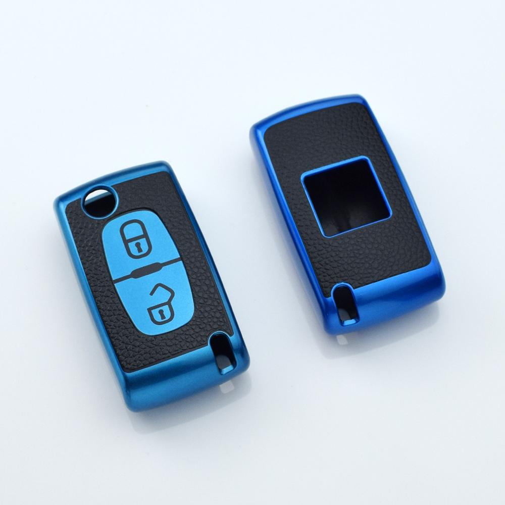 For Peugeot 308 207 307 3008 5008 Fob for Citroen C2 C3 C4 C8 Keys 2 Buttons TPU Car Key Case Cover Holder Shell Accessories